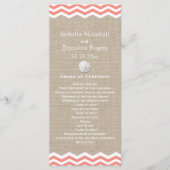 Koraal Zand Dollar & Chevron Huwelijksprogramma Programmakaart (Voorkant)