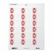 Koraal Zebra Patroon Monogram Etiket (Full Sheet)