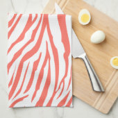 Koraal Zebra Patroon Theedoek (Quarter Fold)