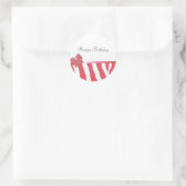 Koraal Zebra Strepen Met Strik Ronde Sticker (Tas)
