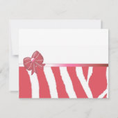 Koraal zebraprint bruiloftsuitnodiging kaart (Achterkant)