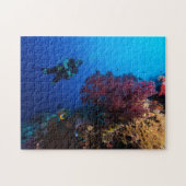 Koraal Zee - Diver en zacht koraal - Puzzle Legpuzzel (Horizontaal)