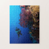 Koraal Zee - Diver en zacht koraal - Puzzle Legpuzzel (Verticaal)