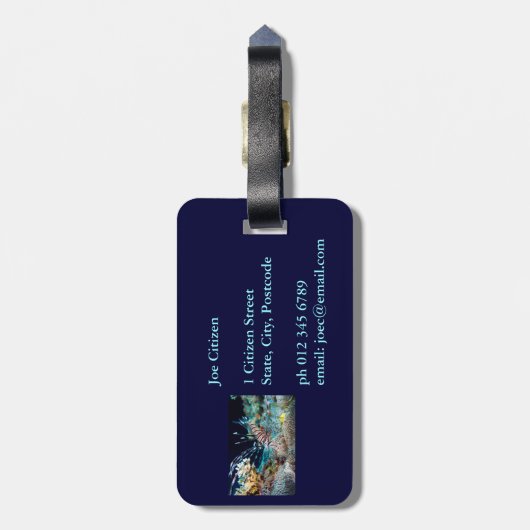 Koraal Zee van langoest Bagagelabel (Achterkant verticaal)