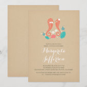 Koraal Zeepaardpaar Leuke vrijgezellenfeest Uitnod Kaart (Voorkant / Achterkant)