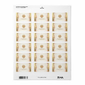 Koraal zeeschelp bruiloft vintage adres sticker (Full Sheet)