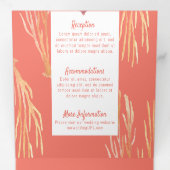 Koraal & Zeeschelpen Strand Alles in één bruiloft Drieluik Uitnodiging (Binnenzijde eerst)