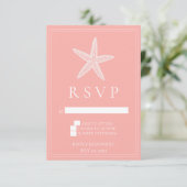 Koraal Zeester Bruiloft RSVP Kaart (Staand voorkant)