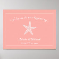 Koraal Zeester Bruiloft Welkom Poster