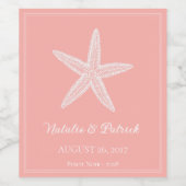 Koraal Zeester Bruiloft Wijn Label Wijn Etiket (Enkel label)