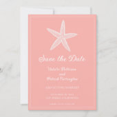 Koraal Zeester Save the Date Uitnodiging (Voorkant)