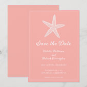 Koraal Zeester Save the Date Uitnodiging (Voorkant / Achterkant)
