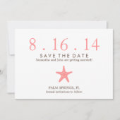 Koraal Zeester Trouw Save the Date Kaart (Voorkant)