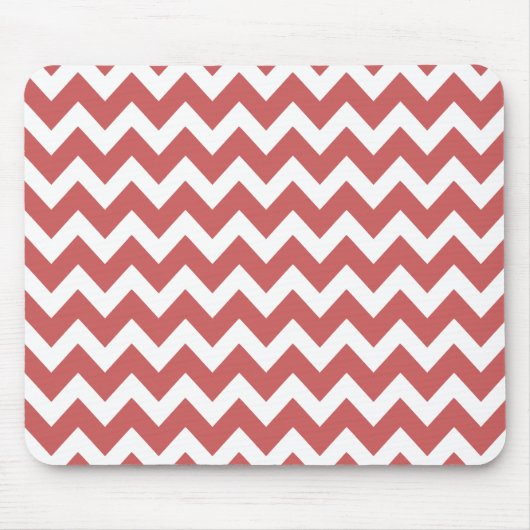 Koraal Zigzag Chevron Stripes Muismat (Voorkant)