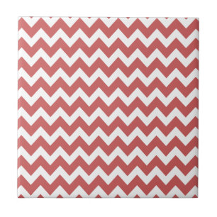 Koraal Zigzag Chevron Stripes Tegeltje