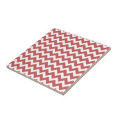 Koraal Zigzag Chevron Stripes Tegeltje (Zijkant)