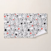 Koraal Zwart Witte Cirkels, Stippen Bad Handdoek (Handdoek)