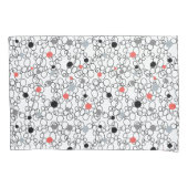 Koraal Zwart Witte Cirkels, Stippen Kussensloop (Voorkant-Links)