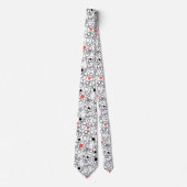 Koraal Zwart Witte Cirkels, Stippen Stropdas (Voorkant)