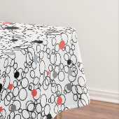 Koraal Zwart Witte Cirkels, Stippen Tafelkleed (Voorbeeld)