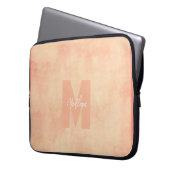 Koraalaardgesteente monogrammatica laptop sleeve (Voorkant Links)