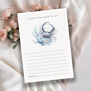 Koraaladvies voor onderzeese krabben voor Baby sho Informatiekaartje