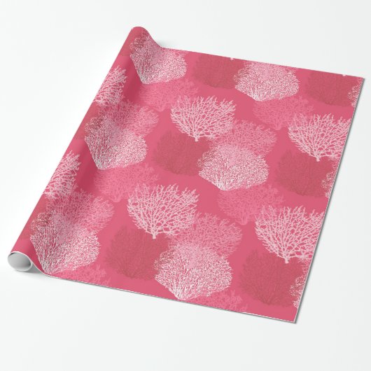 Koraalafdrukken voor ventilatoren, schaduwen van k cadeaupapier (Uitgerold)