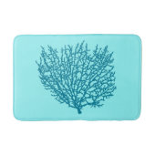 Koraalafdrukken voor ventilatoren, Turquoise op aq Badmat (Voorkant)