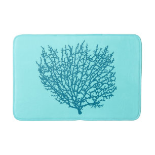 Koraalafdrukken voor ventilatoren, Turquoise op aq Badmat