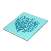Koraalafdrukken voor ventilatoren, Turquoise op aq Tegeltje (Zijkant)