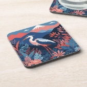 koraalberg reiger coaster bier onderzetter (Linkerzijde)