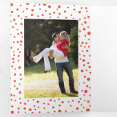 Koraalbessen blauwe kerstfeestfoto collage drieluik wenskaart (Binnenzijde eerst)