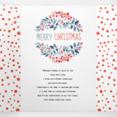 Koraalbessen blauwe kerstfeestfoto collage drieluik wenskaart (Binnenkant midden)