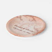  koraalblad met bloeiende herfstbruiloft papieren bordje (Gekanteld)