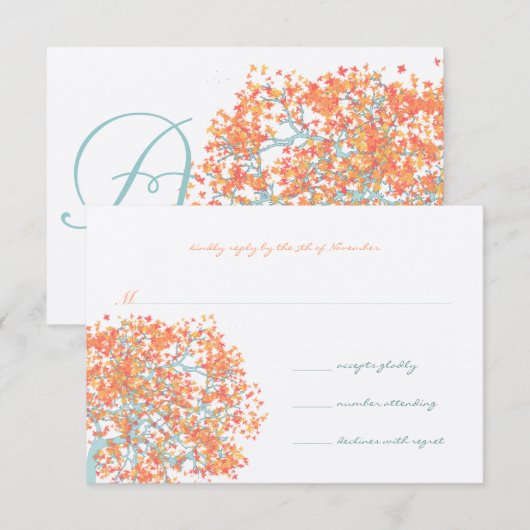 Koraalbladeren AQUA Bigoudinatie Kaart (Voorkant / Achterkant)