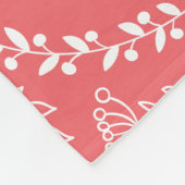 Koraalbladeren Floral Monogram Patroon Fleece Deken (Hoek)