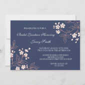 Koraalblauw Floral Bridal Lunch Invitation Cards Kaart (Achterkant)