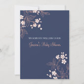 Koraalblauw Floral Custom Baby Shower Invitaties Kaart (Voorkant)