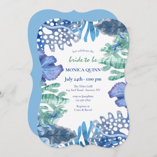 Koraalblauw Kaart (Voorkant / Achterkant)