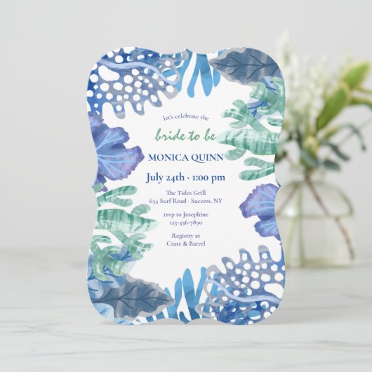 Koraalblauw Kaart (Staand voorkant)