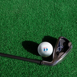 Koraalblauw leuk  geborduurde initiaal D Golfballen