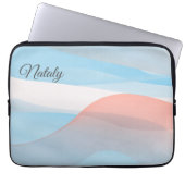 Koraalblauw minimalist met naam Electronics Bag Laptop Sleeve (Voorkant)