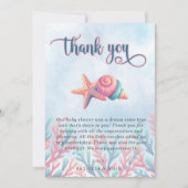 Koraalblauw onder het Zee Marine Life Baby shower Bedankkaart (Voorkant)