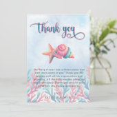 Koraalblauw onder het Zee Marine Life Baby shower Bedankkaart (Staand voorkant)