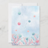 Koraalblauw onder het Zee Marine Life Baby shower Bedankkaart (Achterkant)