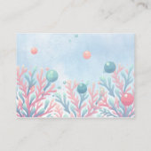 Koraalblauw onder het Zee Marine Life Diaper Raffl Informatiekaartje (Achterkant)