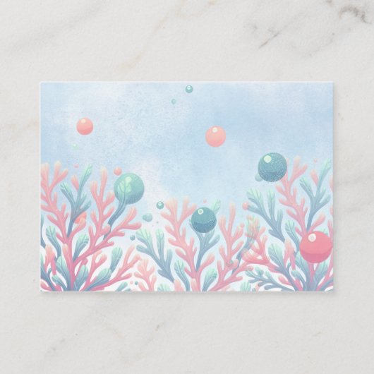 Koraalblauw onder het Zee Marine Life Diaper Raffl Informatiekaartje (Achterkant)