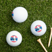 Koraalblauw schattig monogram initiaal A Golfballen (Insitu Gras)