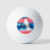 Koraalblauw schattig monogram initiaal A Golfballen (Voorkant)