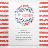 Koraalblauwe bessen kerstfeestfoto collage drieluik wenskaart (Binnenkant midden)